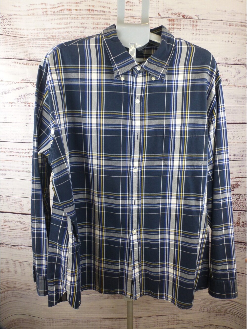 Lands' End Men's XXL Traditional Fit Long Sleeve Plaid Button-Down Shirt J5A